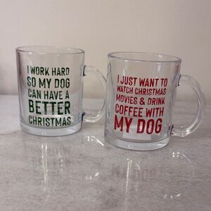 Mud Pie Christmas Mugs - Green and Red Text